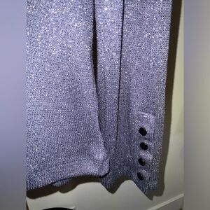 Violets & Roses long sleeve shimmer top in midnight blue (almost black)- NWT -XL